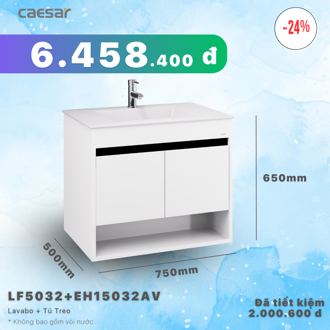 Khuyến mãi ưu đãi - Lavabo + Tủ treo - LF5032 + EH15032AV