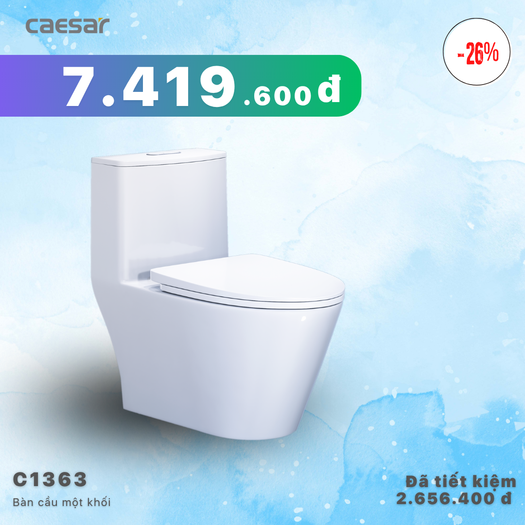Khuyến mãi ưu đãi Bàn cầu một khối C1363