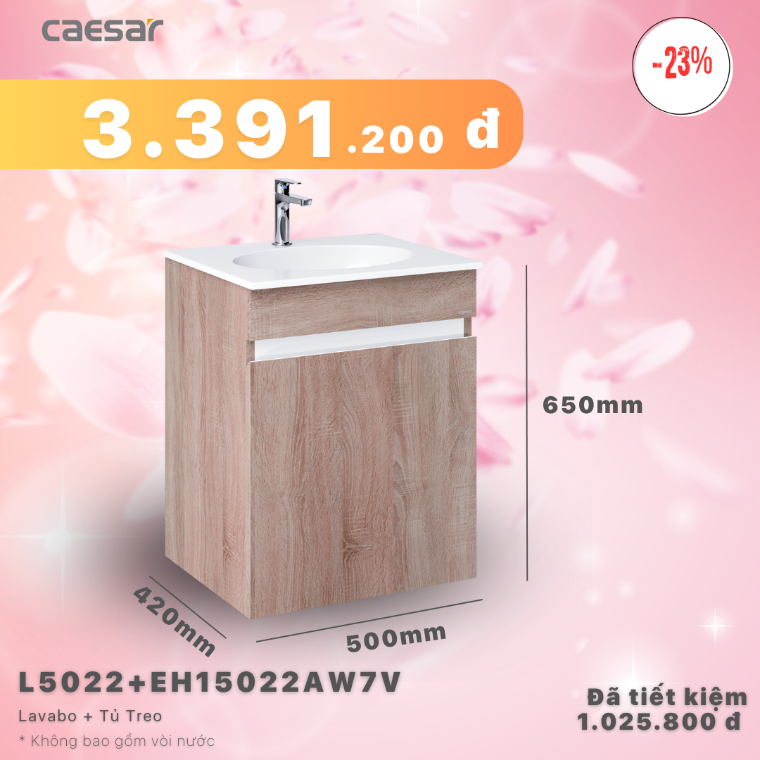 Khuyến mãi ưu đãi - Lavabo + Tủ treo - L5022 + EH15022AW7V