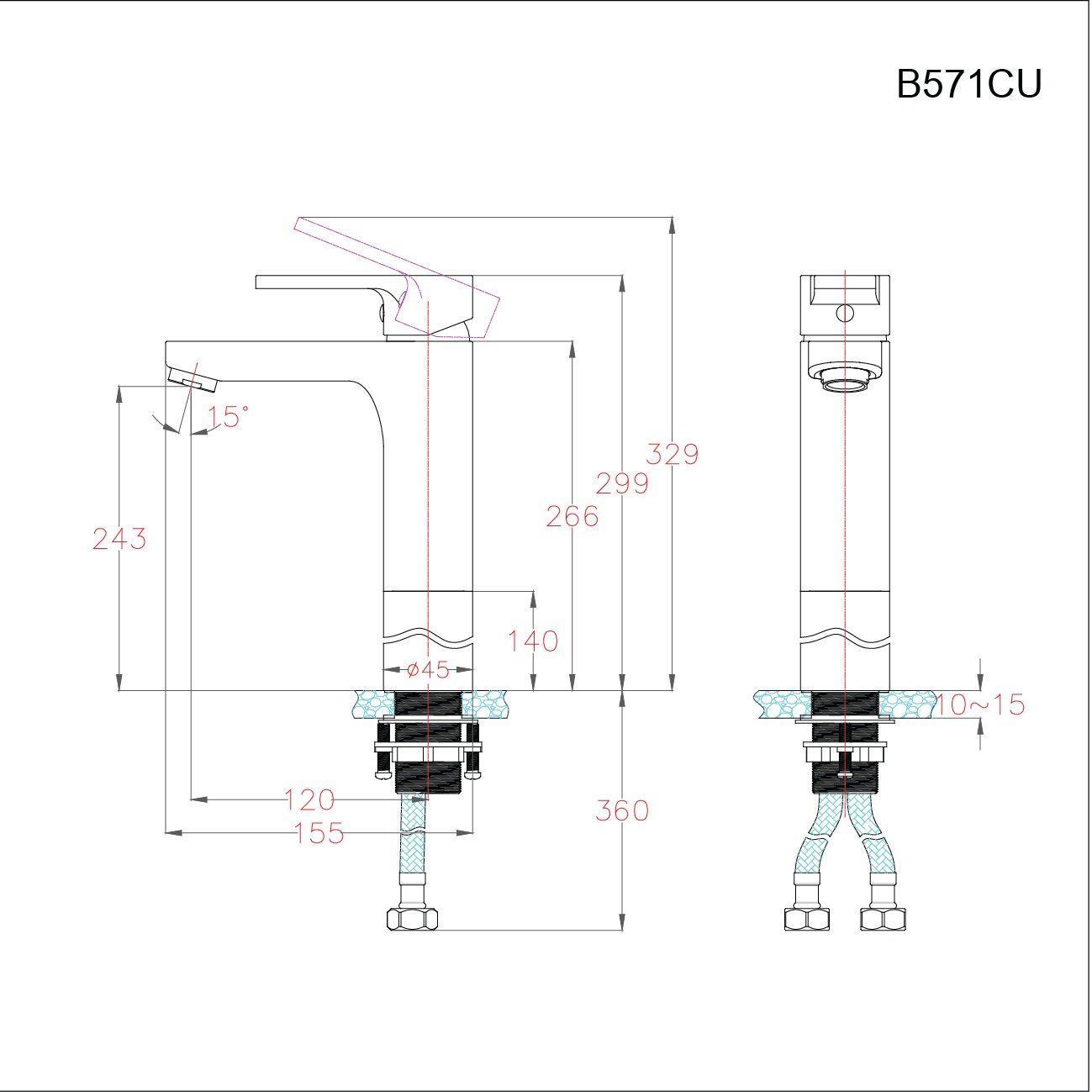 Vòi Lavabo Nóng Lạnh - B571CU