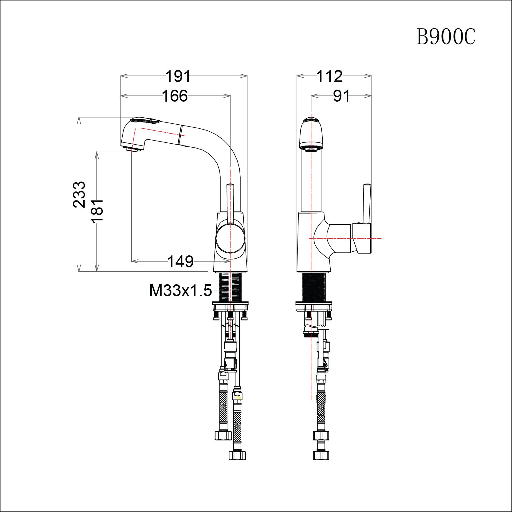 Vòi Lavabo Cao Nóng Lạnh - B900CU