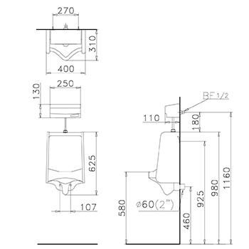 Bệ Tiểu Nam (Treo Tường) - U0240-A623
