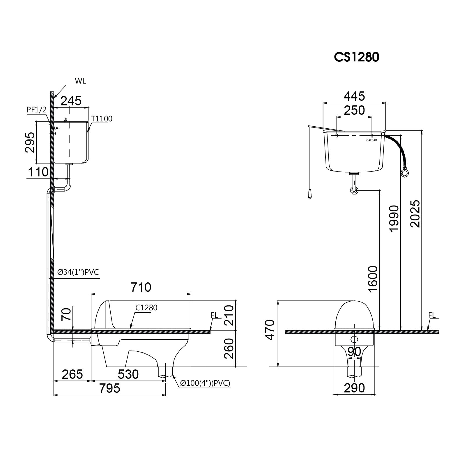 Bàn Cầu Công Cộng - CS1280