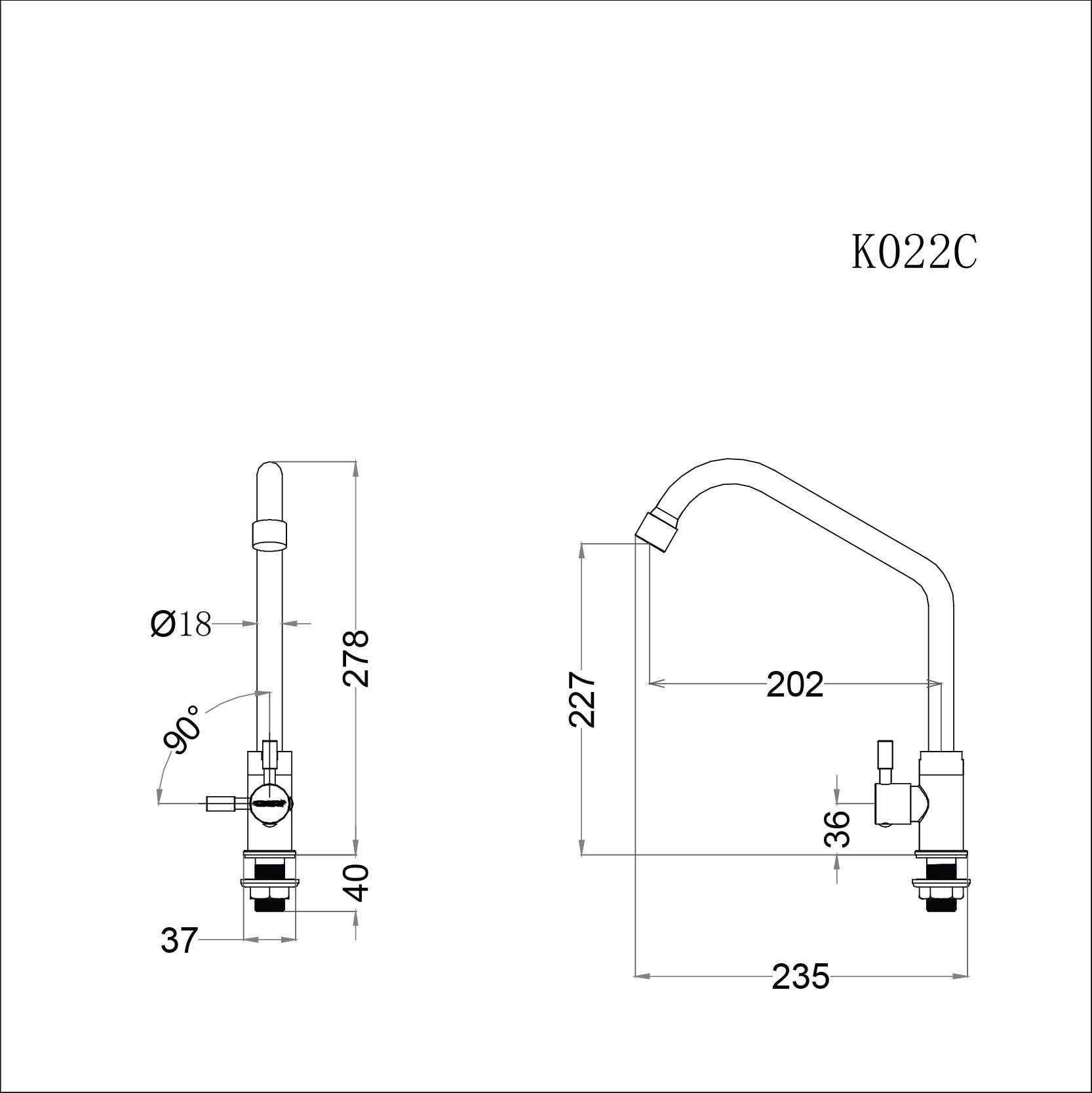 Vòi Bếp Lạnh - K022C