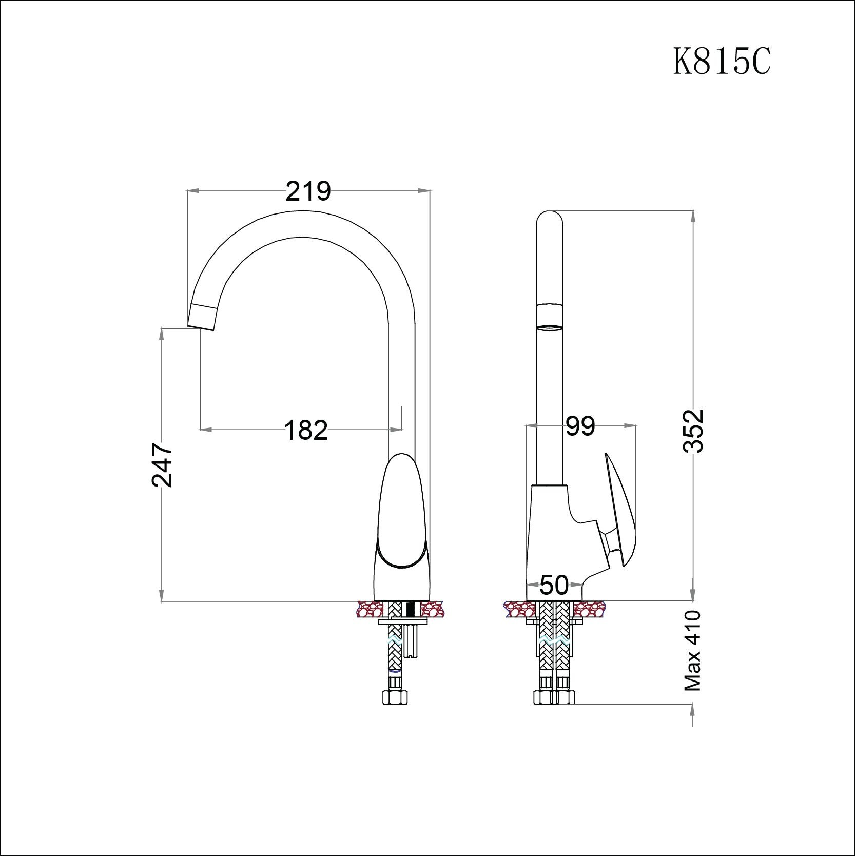 Vòi Bếp Nóng Lạnh - K815C