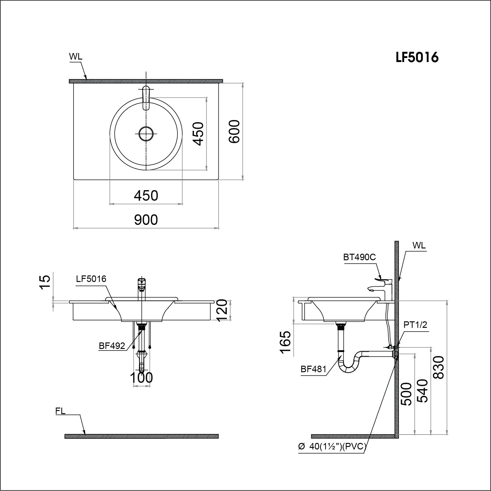 Lavabo Dương Bàn - LF5016