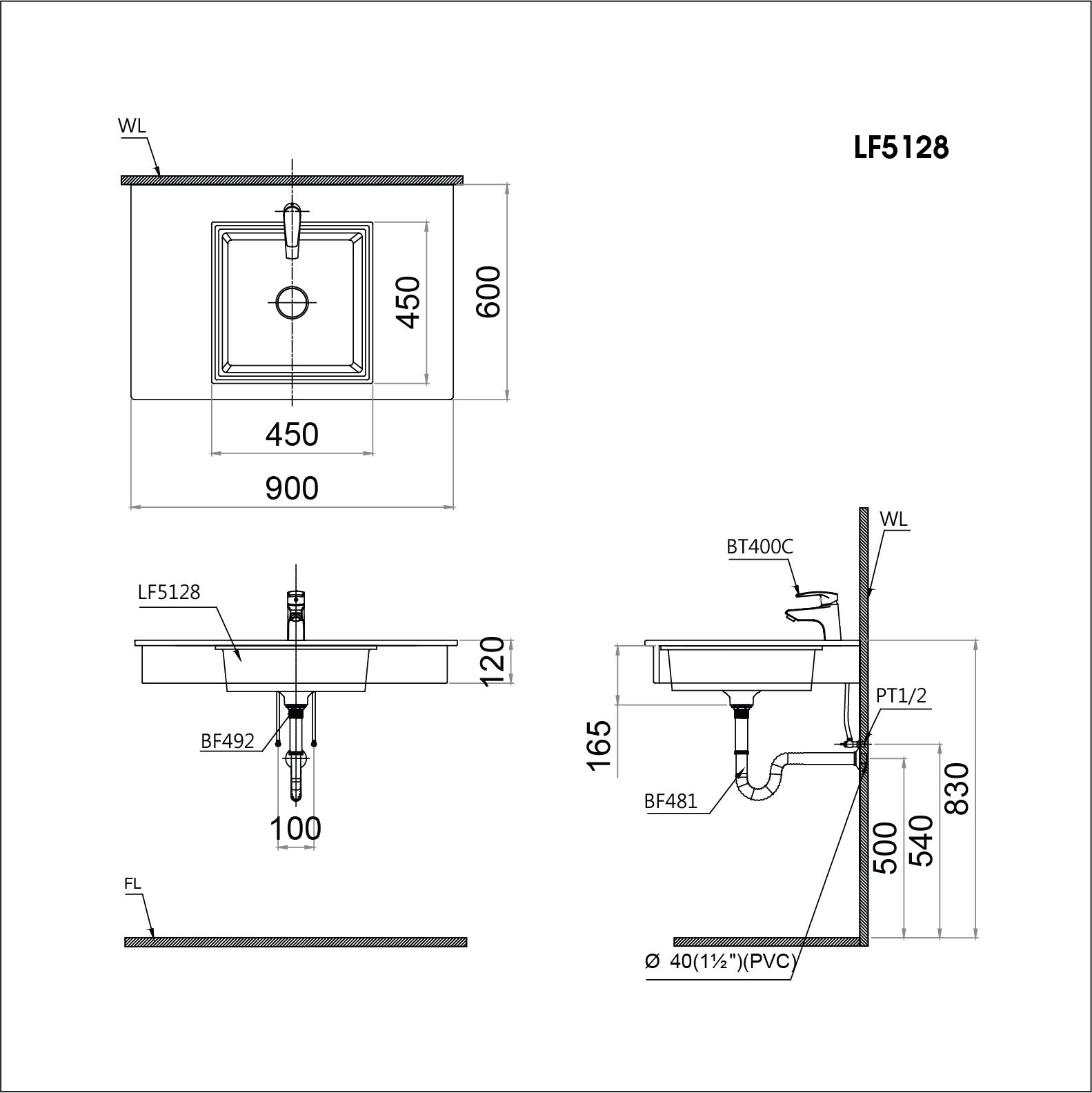Lavabo Âm Bàn - LF5128