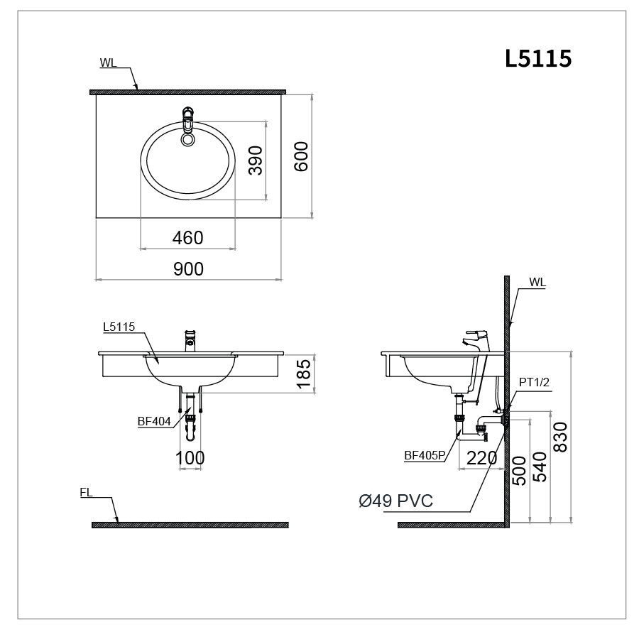 Lavabo Âm Bàn - L5115