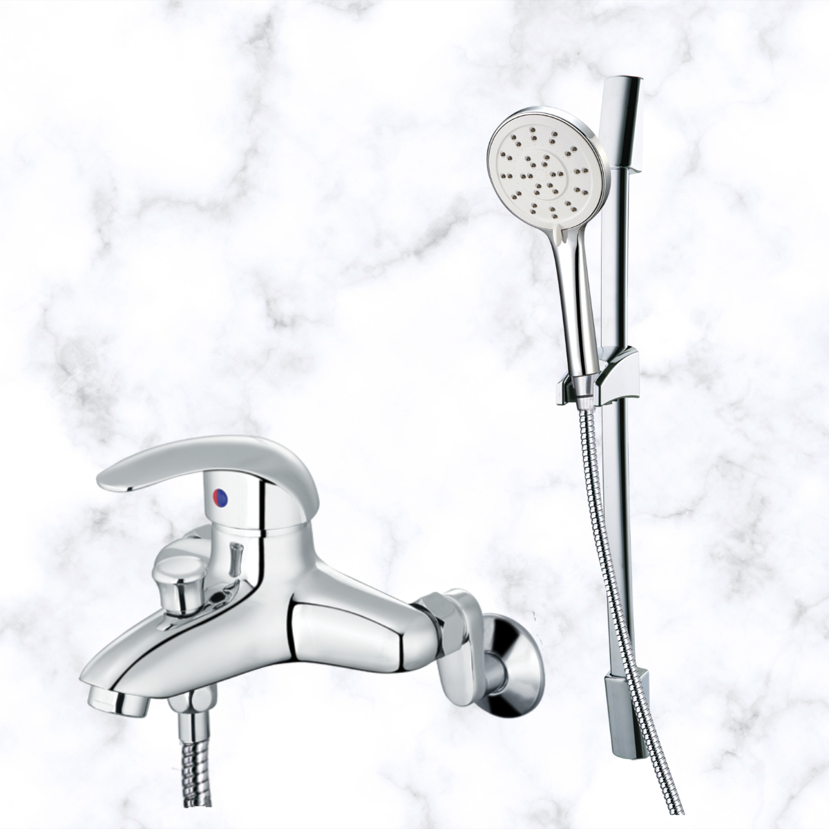 ESHOP_Vòi Sen Gạt Nóng Lạnh + Tay sen tăng áp kết hợp thanh trượt