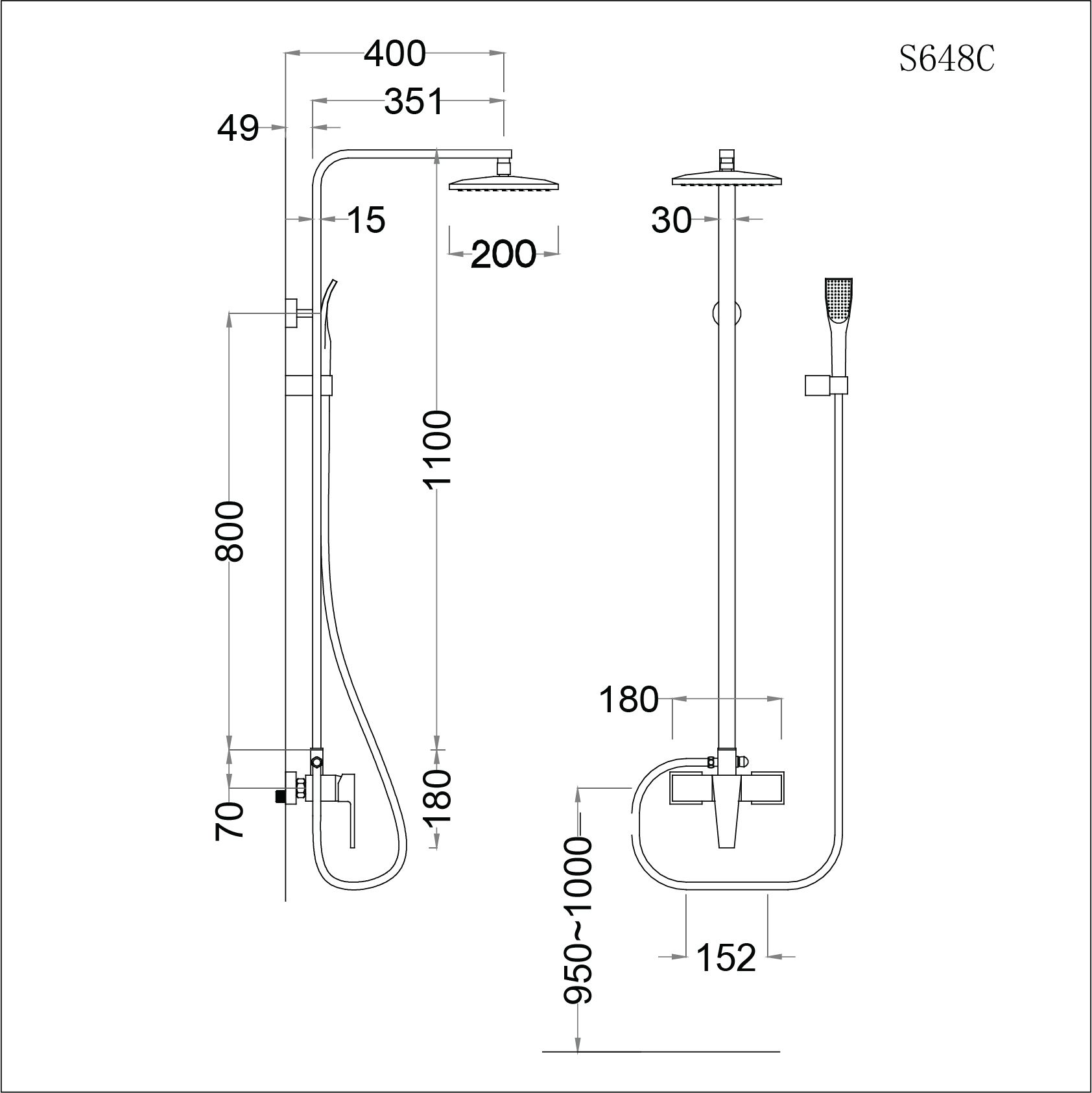 Sen tắm đứng nóng lạnh - S648C