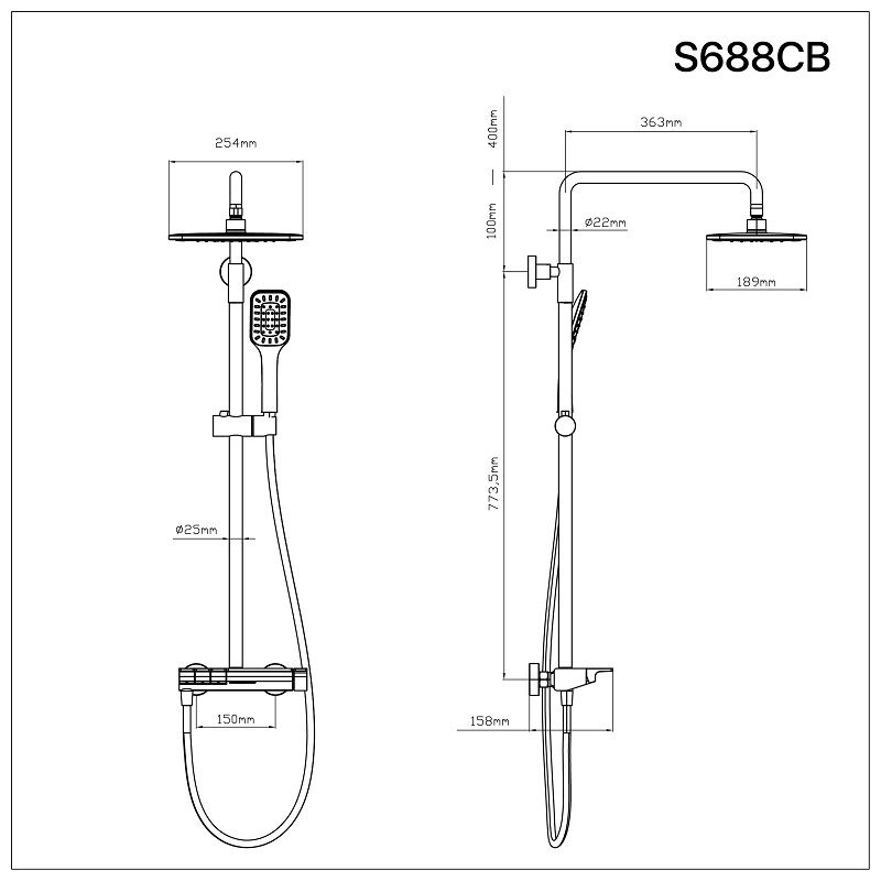 Sen tắm đứng nóng lạnh - S688CB