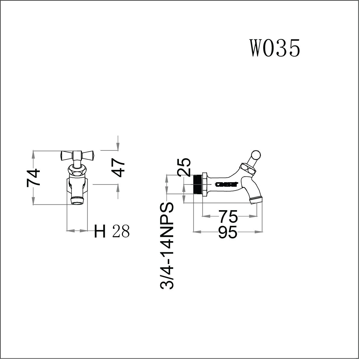 Vòi Lạnh Gắn Tường Xi - W035-1