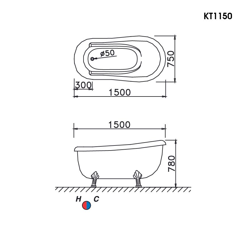 Bồn Tắm Ngồi - KT1150
