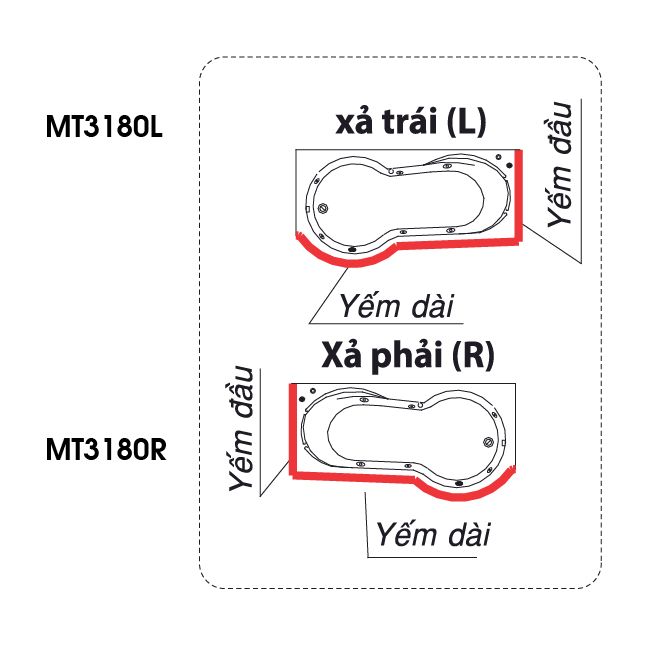 Bồn Tắm Chân Yếm - AT3180L/R