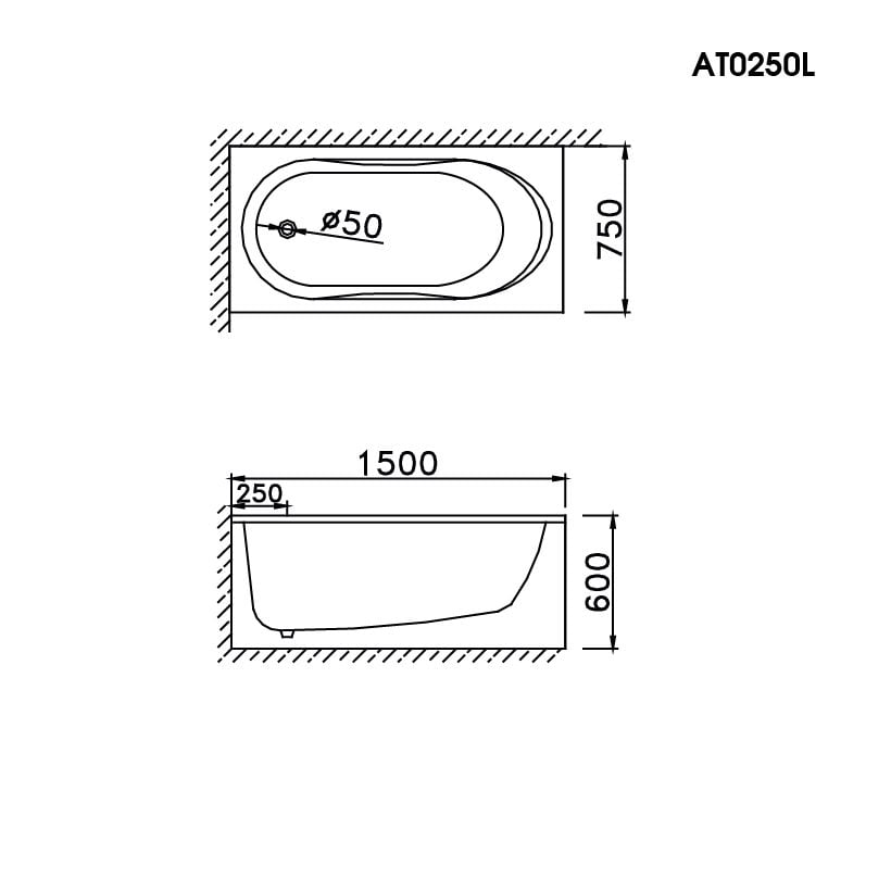 Bồn Tắm Chân Yếm - AT0250L/R