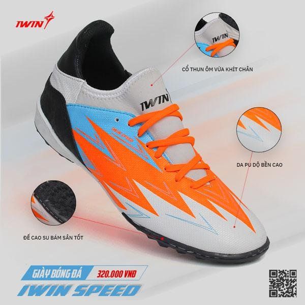 Giày Bóng đá Iwin SPEED Trắng Cam
