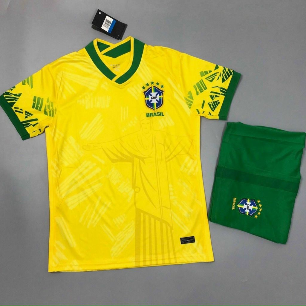 Quần áo bóng đá đội tuyển Brazil sân nhà 2022-2023 Màu Vàng- Vải Gai Thái Chuẩn Áo Thi Đấu