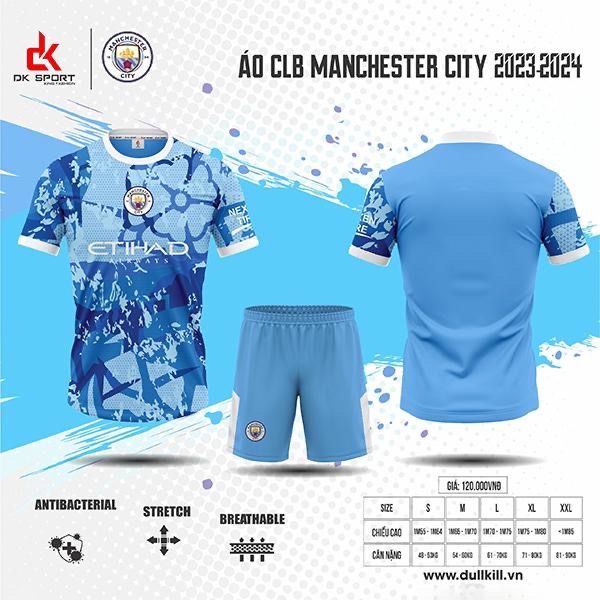 Quần áo Bóng Đá DK CLB Man City Xanh Biển 23/24 - Mẫu mới nhất