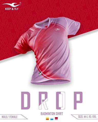 Áo cầu lông nam nữ Drop Tím Môn