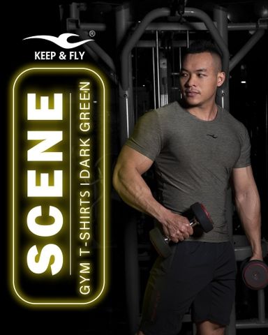 Áo Gym Cao Cấp SCENE Rêu Đậm