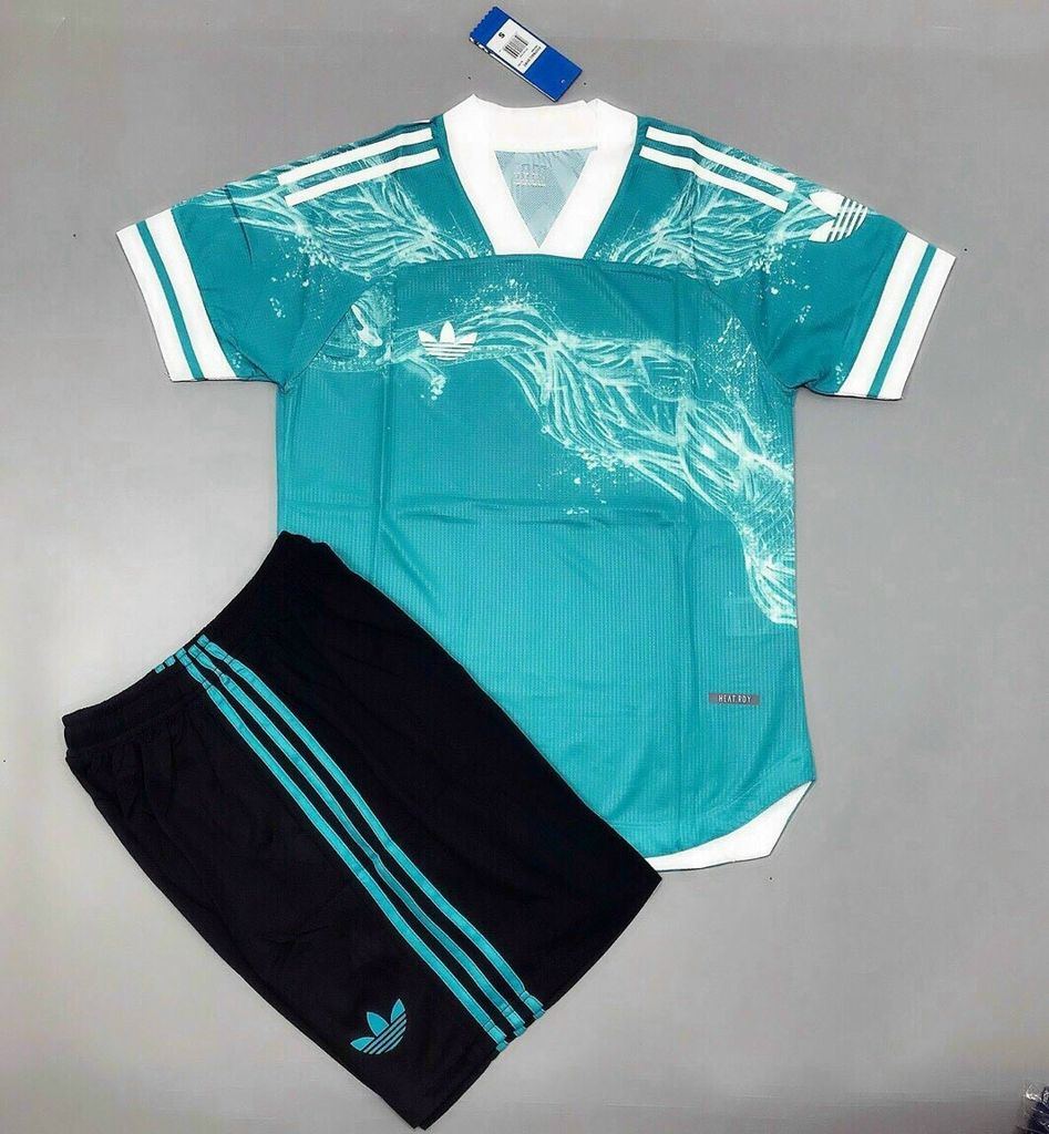 Quần áo đá bóng ADIDAS Vải Mè Thái Gai lưới Cao cấp xanh sóng biển