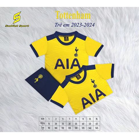 QUẦN ÁO THỂ THAO TRẺ EM TOTTENHAM VÀNG MỚI NHẤT 2023 -2024