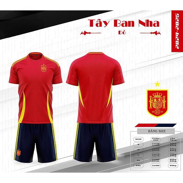 Quần Áo Bóng Đá ĐT Tây Ban Nha Mẫu Mới Nhất - Đỏ