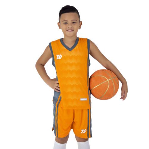 Quần áo bóng rổ trẻ em Bulbal Dino 6 màu-Cam