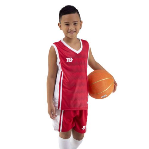 Quần áo bóng rổ trẻ em Bulbal Dino 6 màu-Đỏ