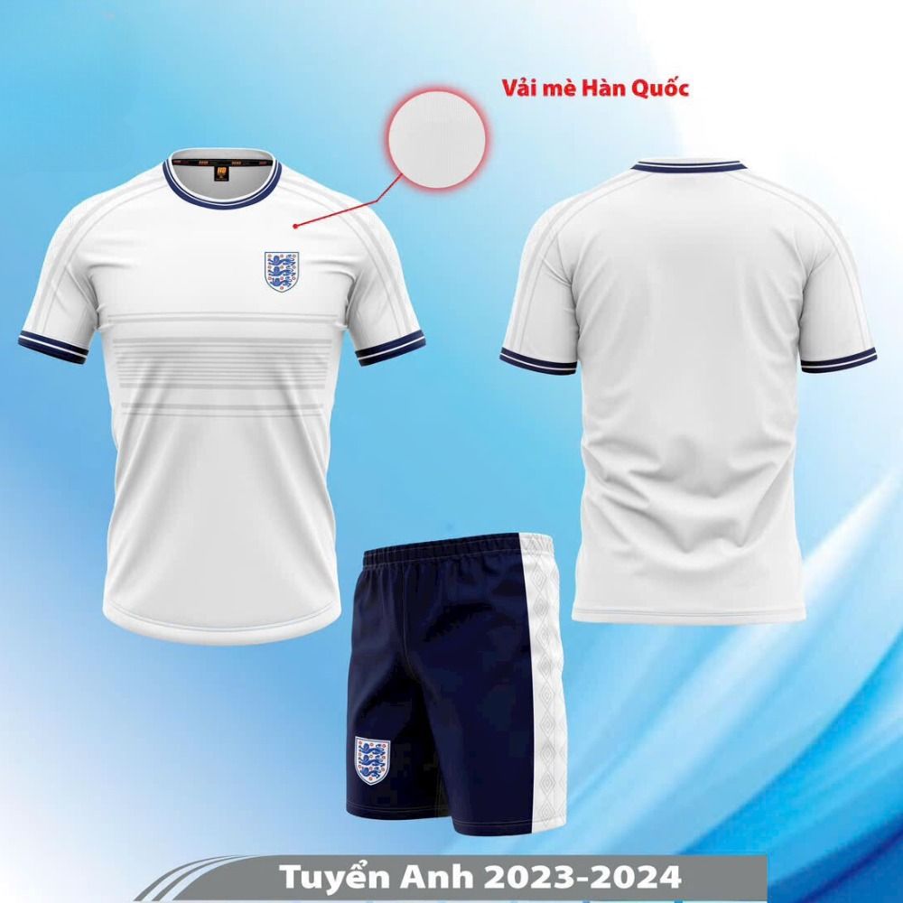Quần Áo Bóng Đá HD Đội Tuyển Anh Trắng - 2023-2024
