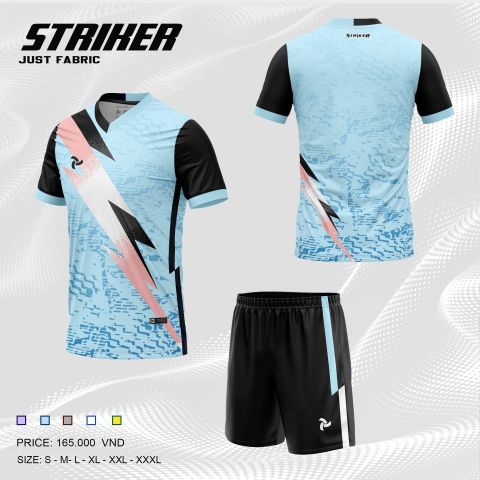 QUẦN ÁO BÓNG ĐÁ KHÔNG LOGO JP STRIKER - XANH BIỂN