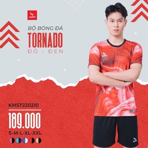 Quần Áo Bóng Đá Không Logo Kamito TORNADO - Đỏ