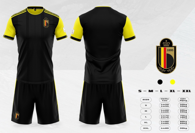 Quần áo Bóng đá SV 2022 Đội tuyển Bỉ - Đen
