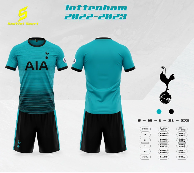 Quần áo bóng đá Tottenham xanh 2022 2023