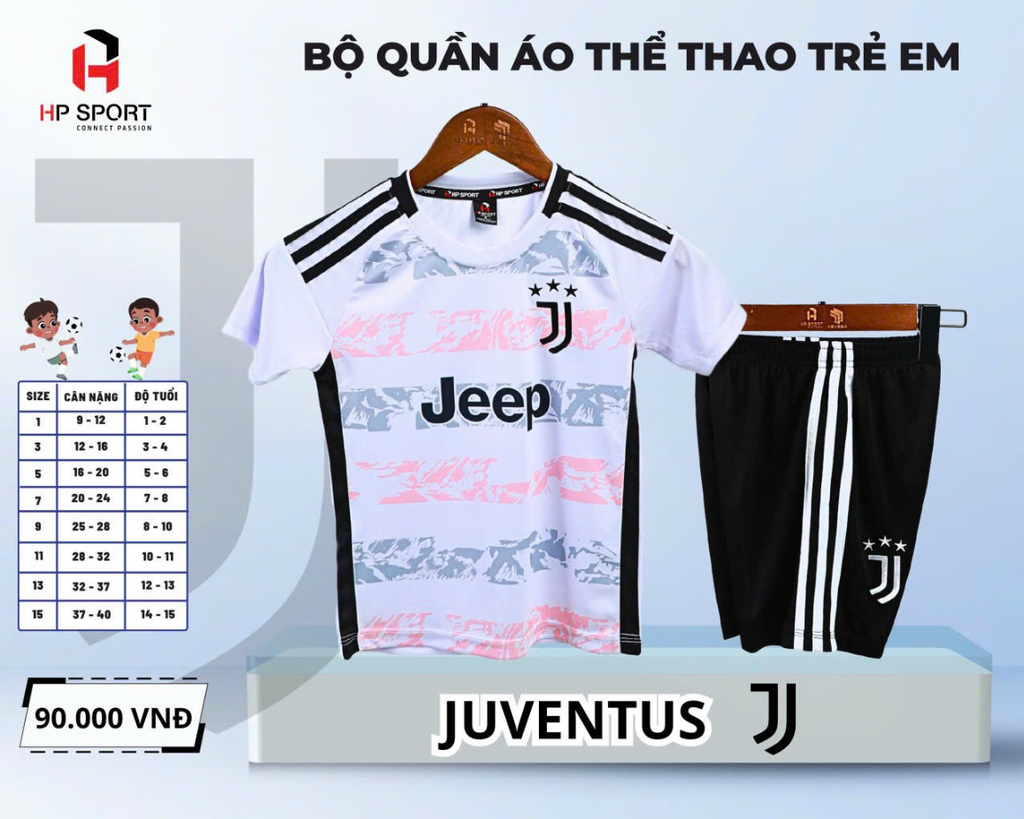 Quần áo Bóng Đá Trẻ Em Juventus 23/24- Mẫu mới nhất
