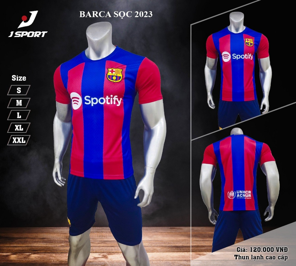 Quần Áo JP Câu Lạc Bộ Barca - Xanh Đỏ