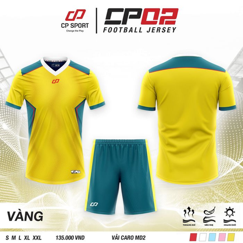 Quần Áo Bóng Đá Không Logo CP02 - Vàng