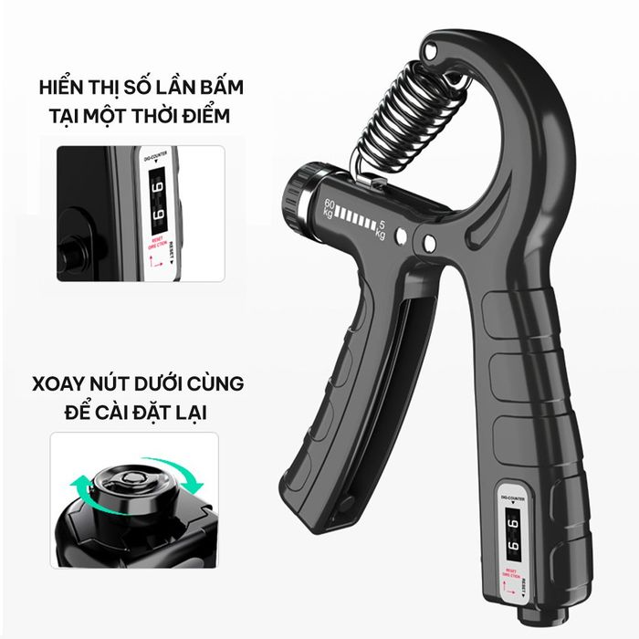 Kìm tập tay đếm số GoodFit GF02E chỉnh lực 5-60kg