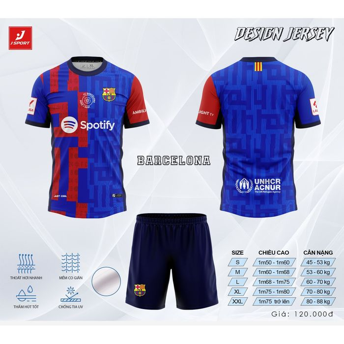 Quần Áo Bóng Đá CLB Barcelona 24/25 - Xanh Đỏ