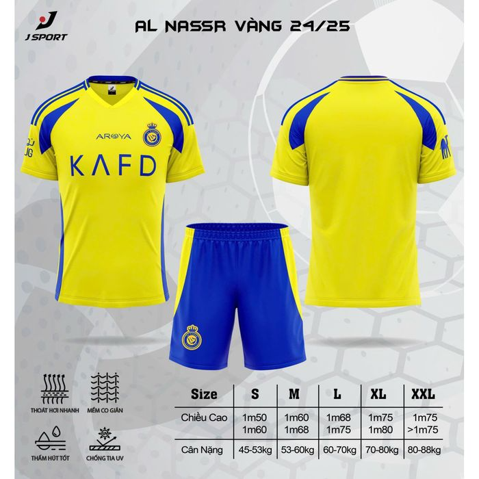 Quần Áo Bóng Đá JS CLB Al Nassr 24/25 - Vàng