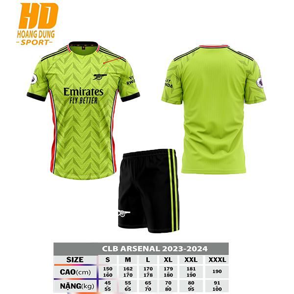 Quần áo Bóng đá HD Arsenal 23/24 Xanh Chuối - Mẫu mới nhất