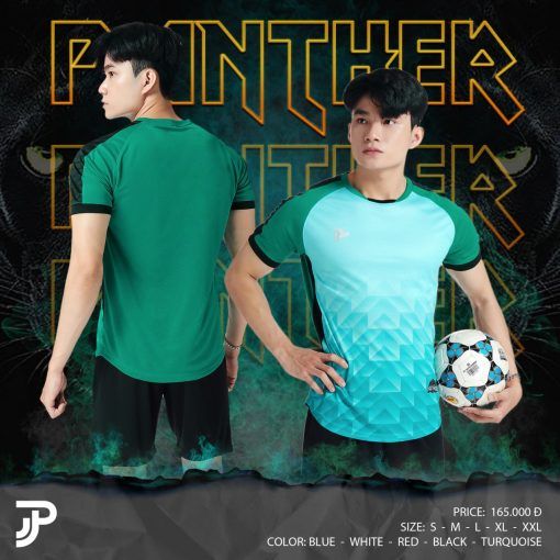 Bộ quần áo bóng đá Justplay Panther Xanh Lý 2022 – Chất vải J-lite cao cấp
