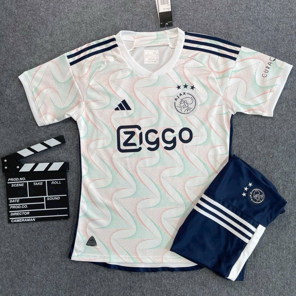 Quần áo Bóng Đá CLB Ajax Trắng 23/24 - Vải Mè Gai Thái Cao Cấp