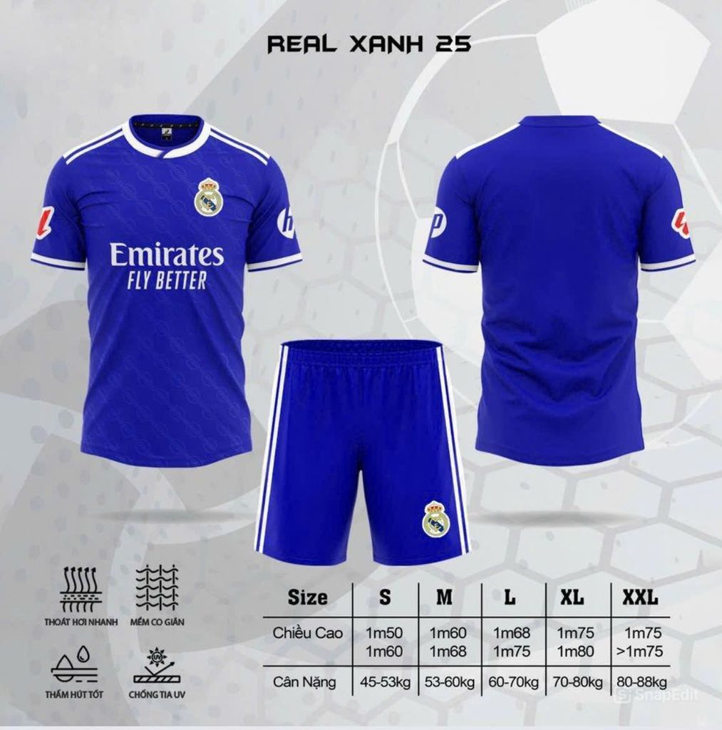 QUẦN ÁO BÓNG ĐÁ JP REAL MADRID 25/26 - XANH BÍCH