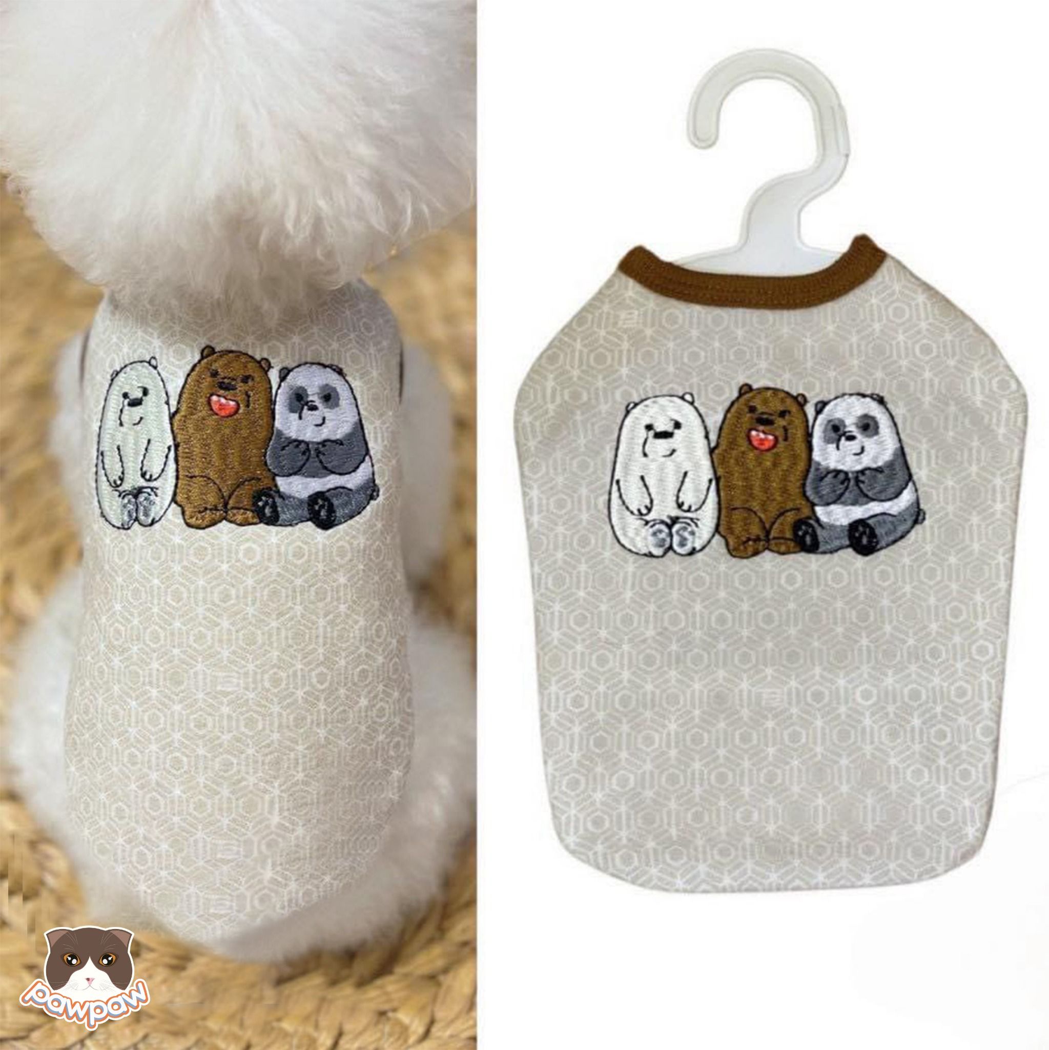 Áo sát nách 3 con gấu cho chó mèo