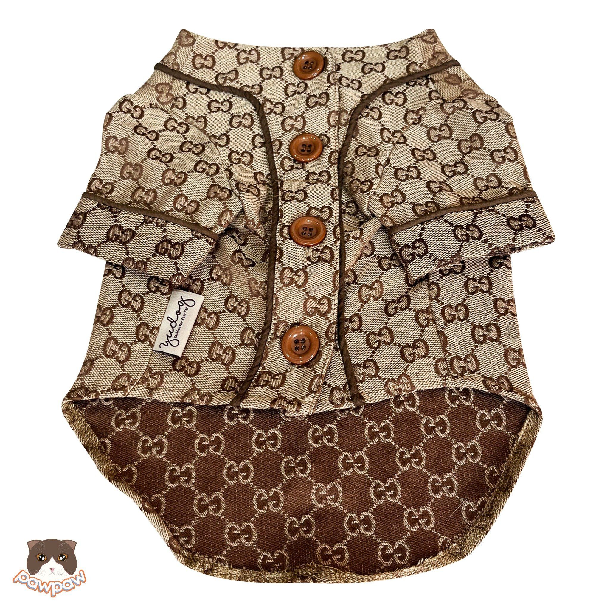 Áo Pijama Gucci nâu cho chó mèo