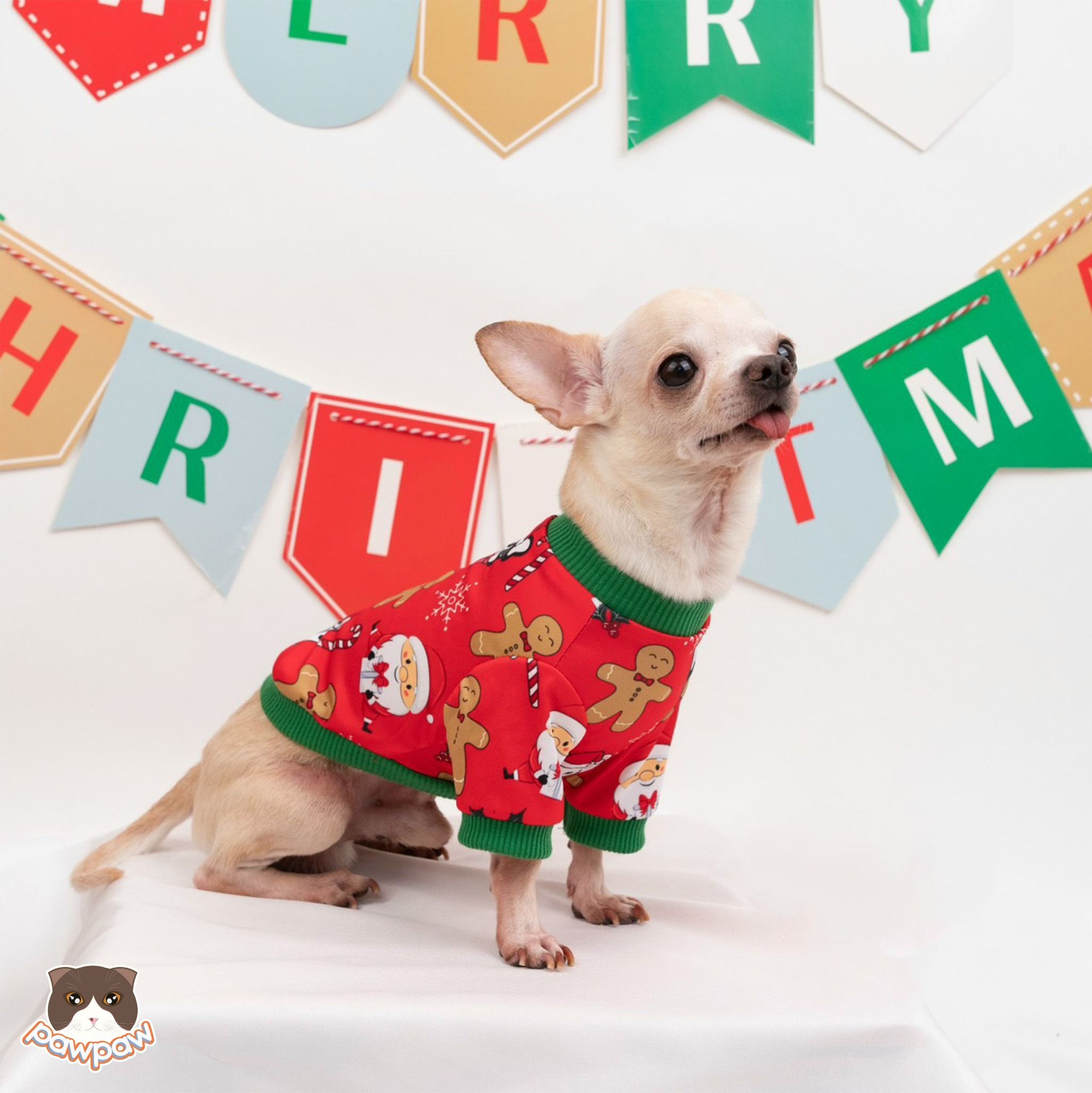 Áo thun poly đỏ Noel cho chó mèo