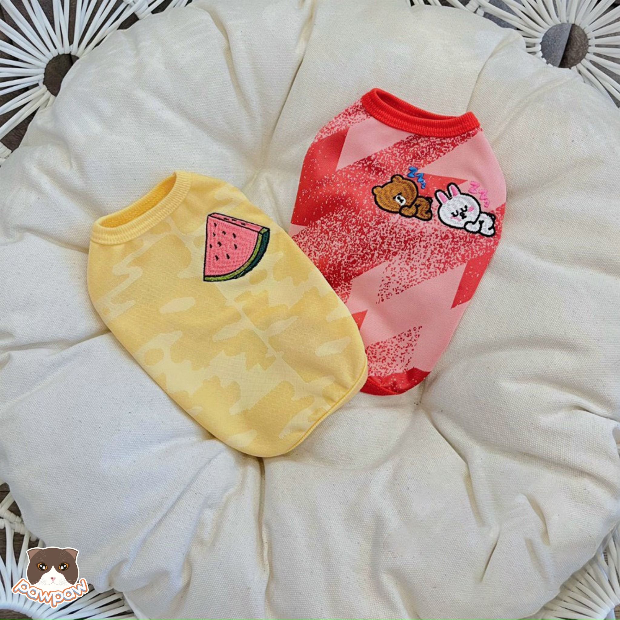 Áo sát nách gấu thỏ đỏ cho chó mèo