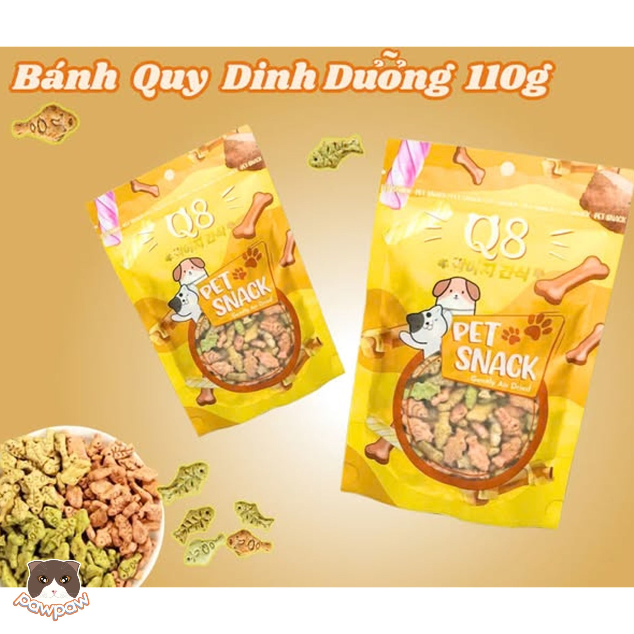 Bánh quy cá dinh dưỡng Q8 110g cho mèo