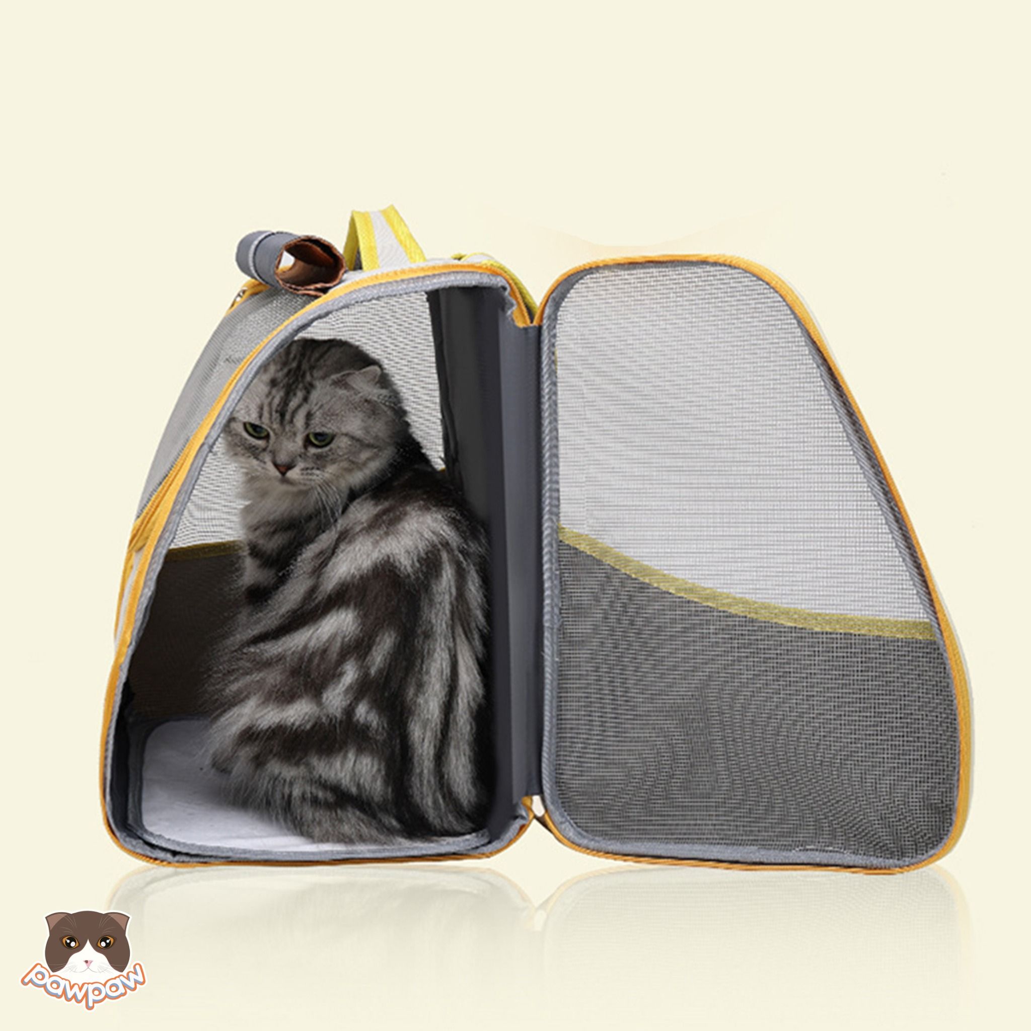Balo vải Hello Cat nắp trong suốt cho chó mèo